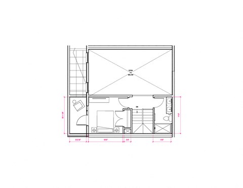 Floor plan for 2 beds, 2 baths, 978 sqft